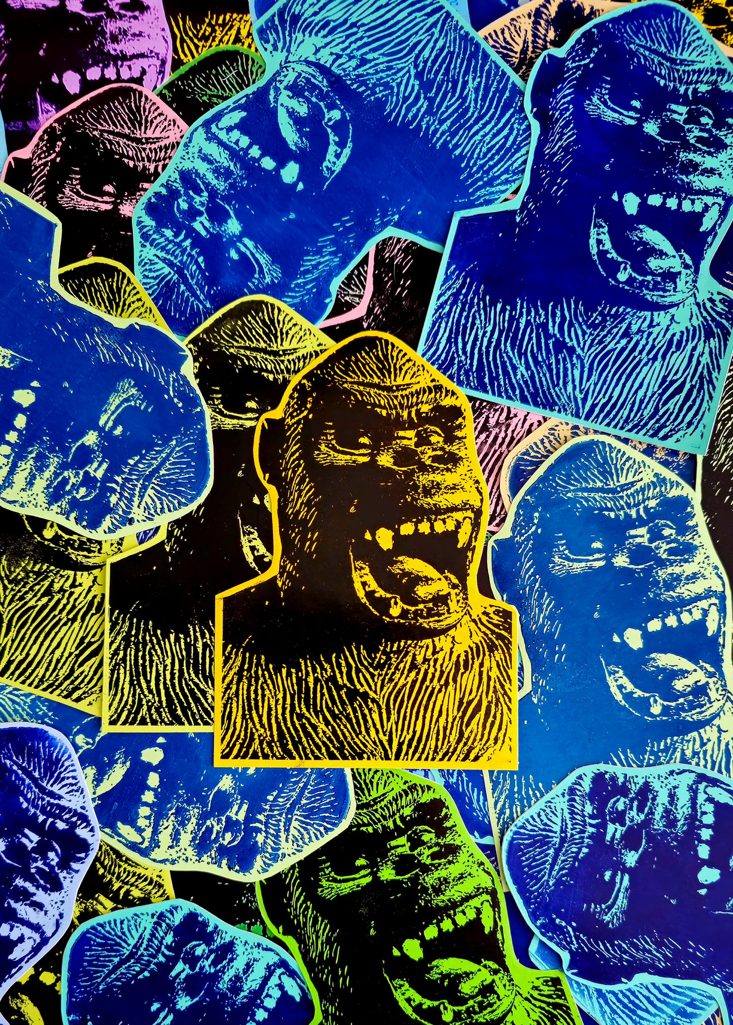 Sticker Toy Kong - Handgedrukt