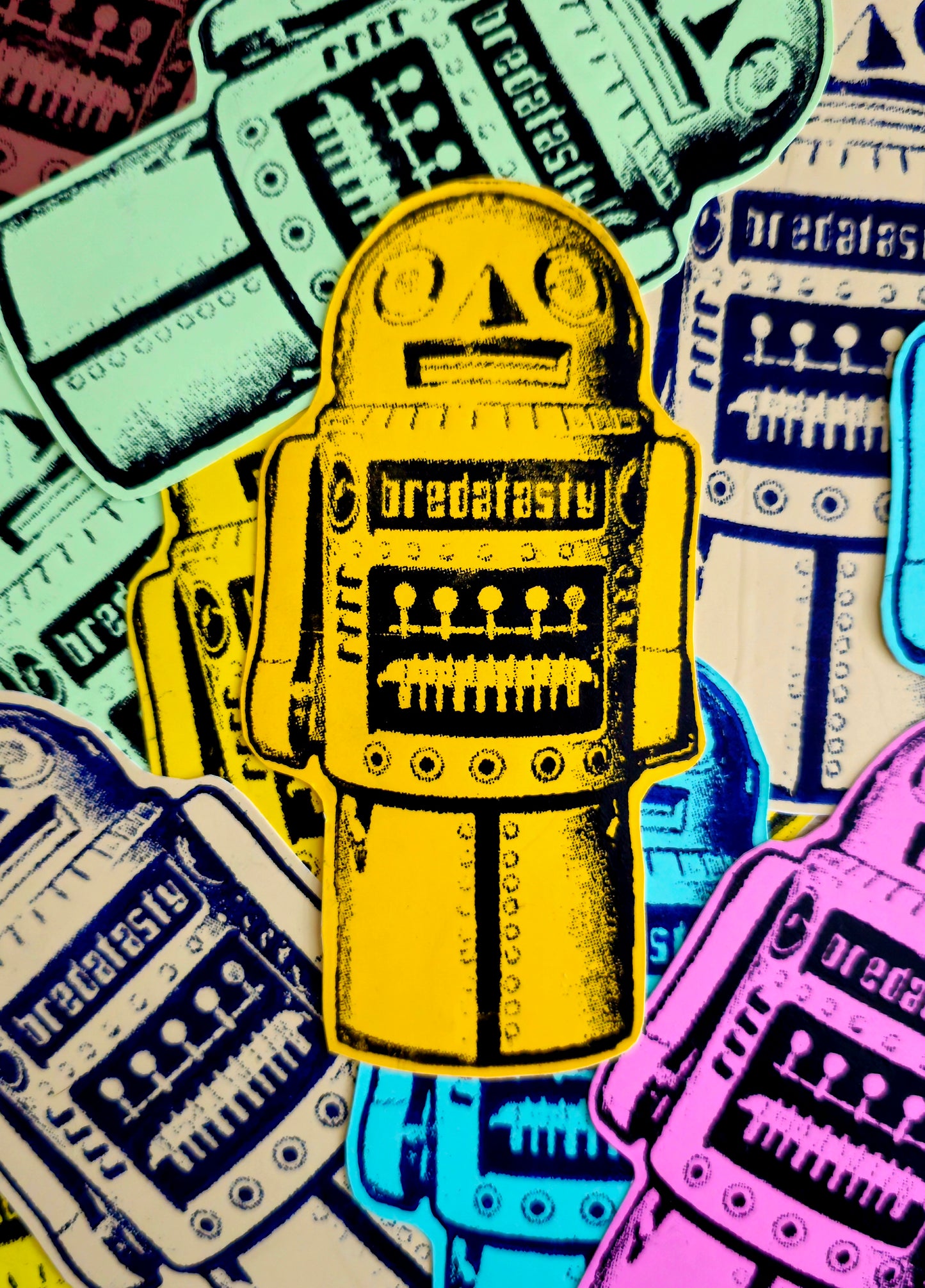 Sticker Tasty Robot 3 - Handgedrukt