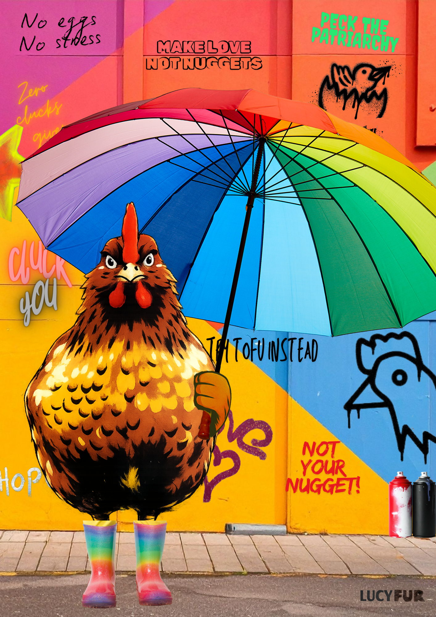 Make love not nuggets | Paste-up poster