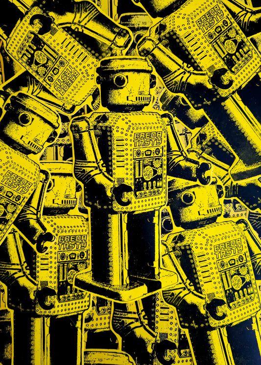 XL Sticker Tasty Robot 2 - Handgedrukt