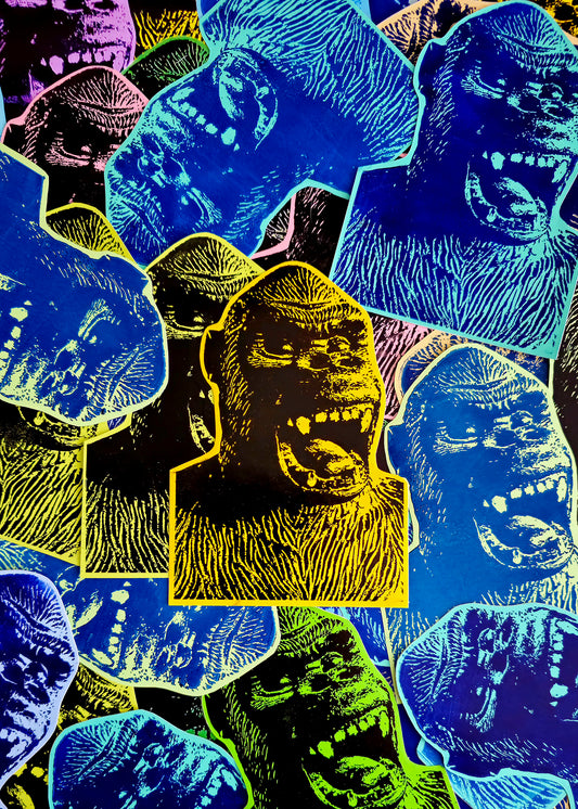 Sticker Toy Kong - Handgedrukt