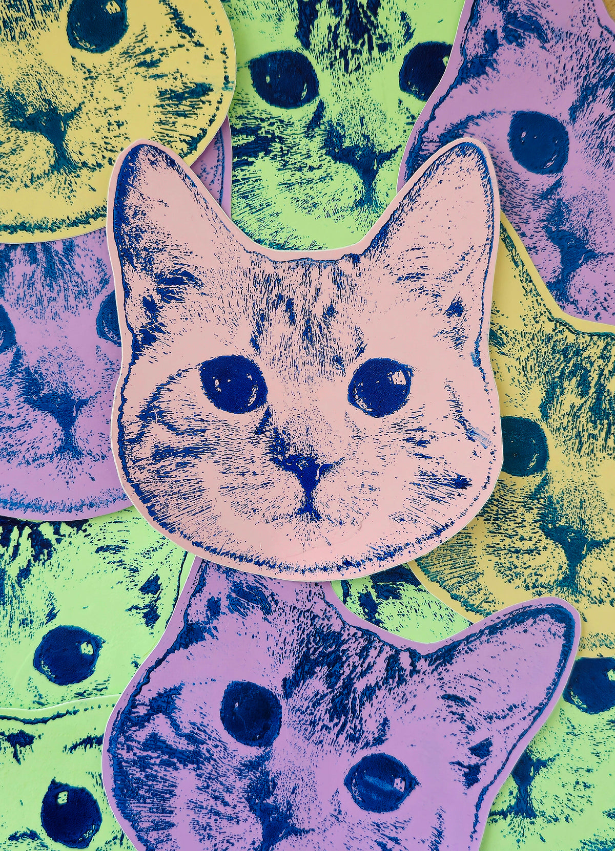 De Kat | Handgedrukte sticker
