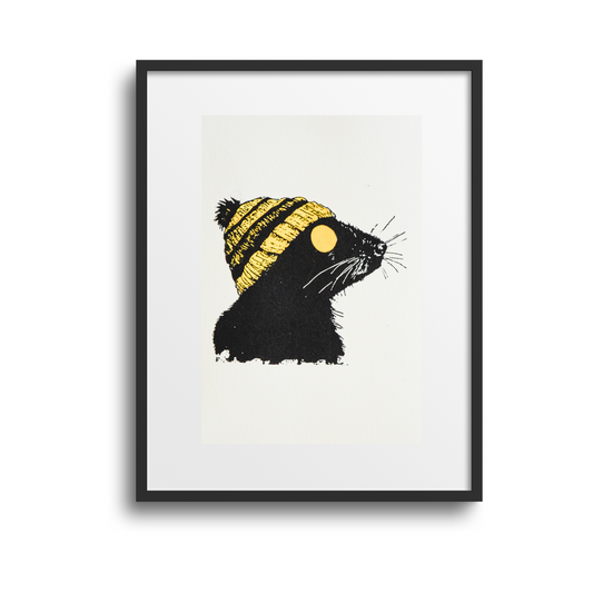 Print Rat met Gele Muts