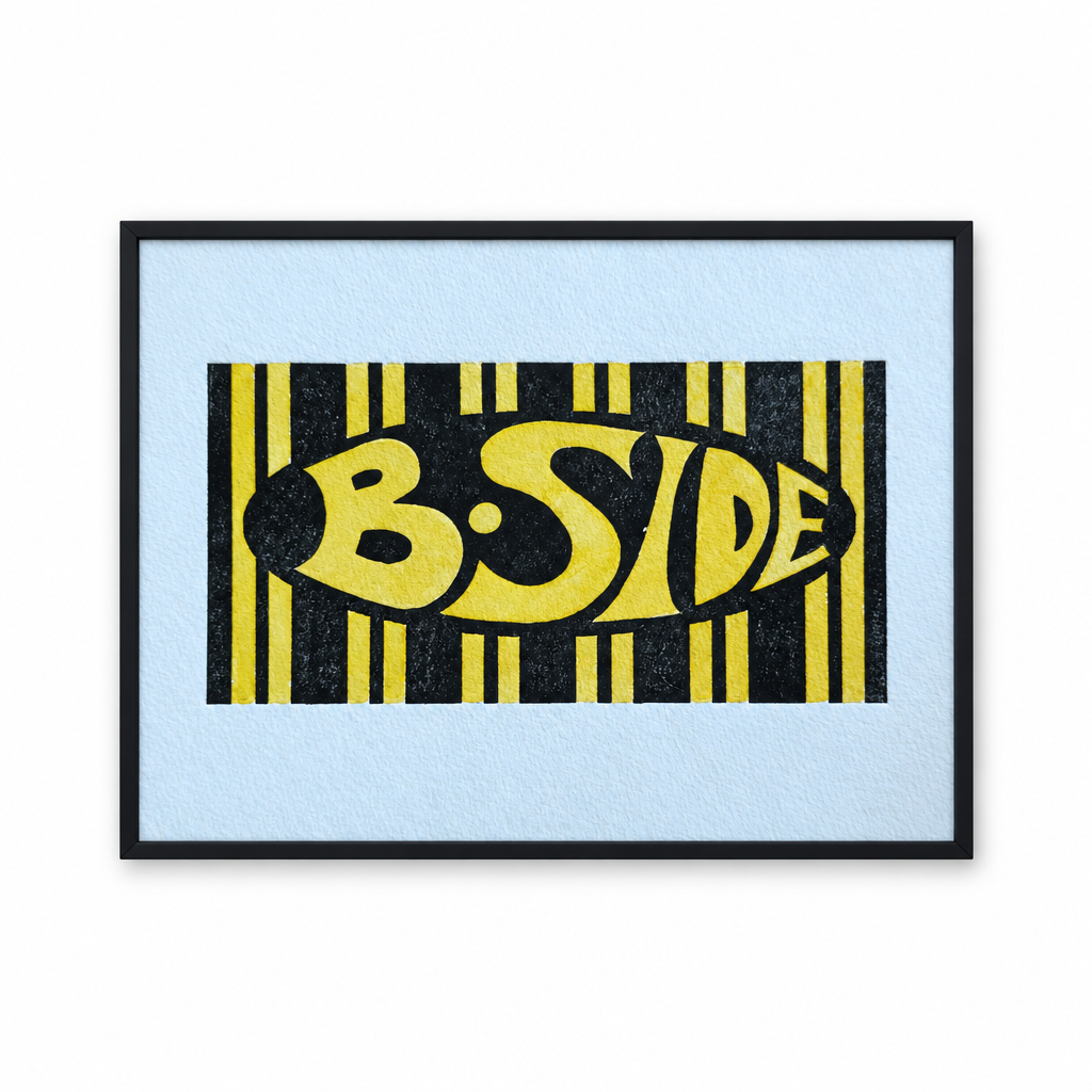 B-Side-print in liggende zwarte lijst