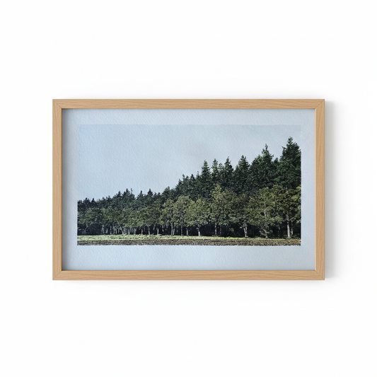 Rovertsche Heide, acrylgravure in houten lijst op witte achtergrond